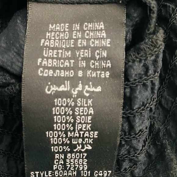 Bebe Turquoise Embellished Black Silk Razorback Tank XXS - Picture 6 of 7